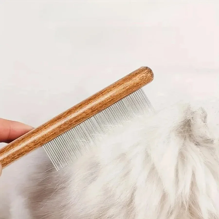 Peigne pour animaux de compagnie, peigne, épilation flottante pour chat et chien, peigne en bois massif, nettoyage et toilettage des animaux de compagnie, peigne d'élimination des puces