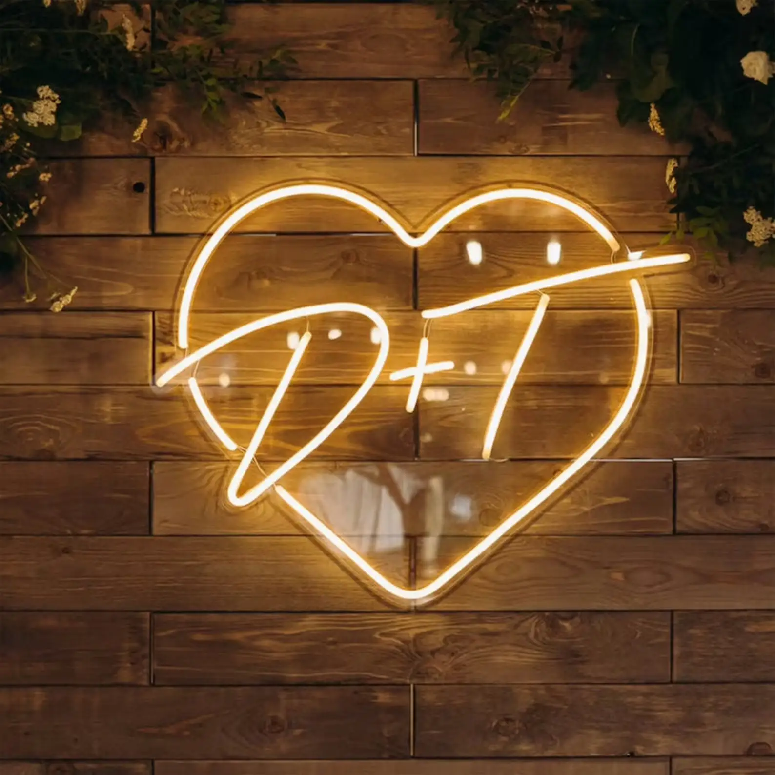 

Heart Initials Neon Sign Initials Custom Wedding Neon Signage Heart Neon Light Signs Wedding Gift Decor