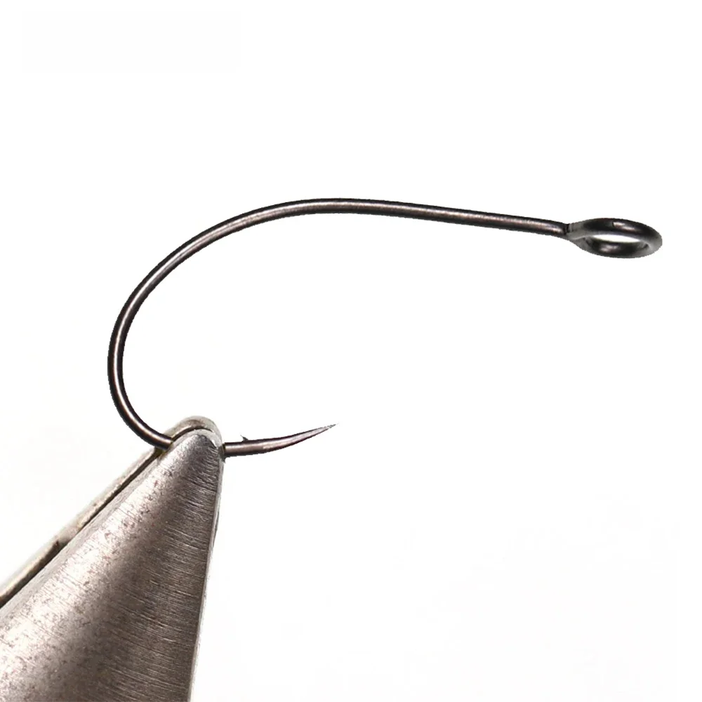WIFREO 30 pièces crochet de pêche en acier au carbone grand oeil crochet unique crochets de pêche à la mouche cuillère barbelée crochet de leurre taille 2 4 6 8 10 12