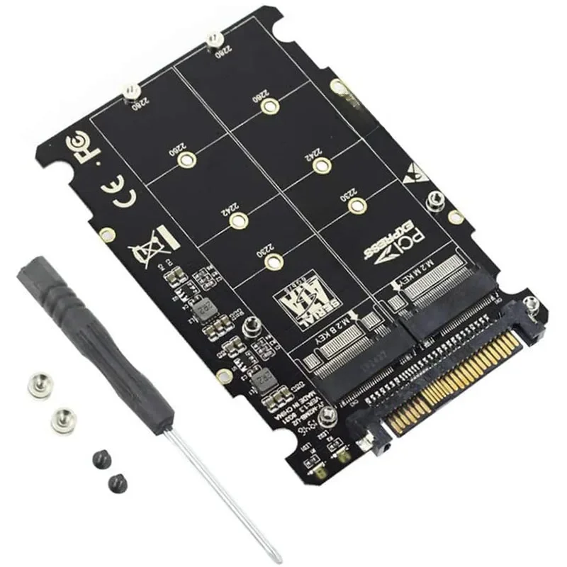 2 en 1 M.2 NVMe SATA U2PCB M.2 NVME SSD clé M clé B SSD vers U.2 SFF-8639 adaptateur PCIe M2 convertisseur pièces d'ordinateur de bureau