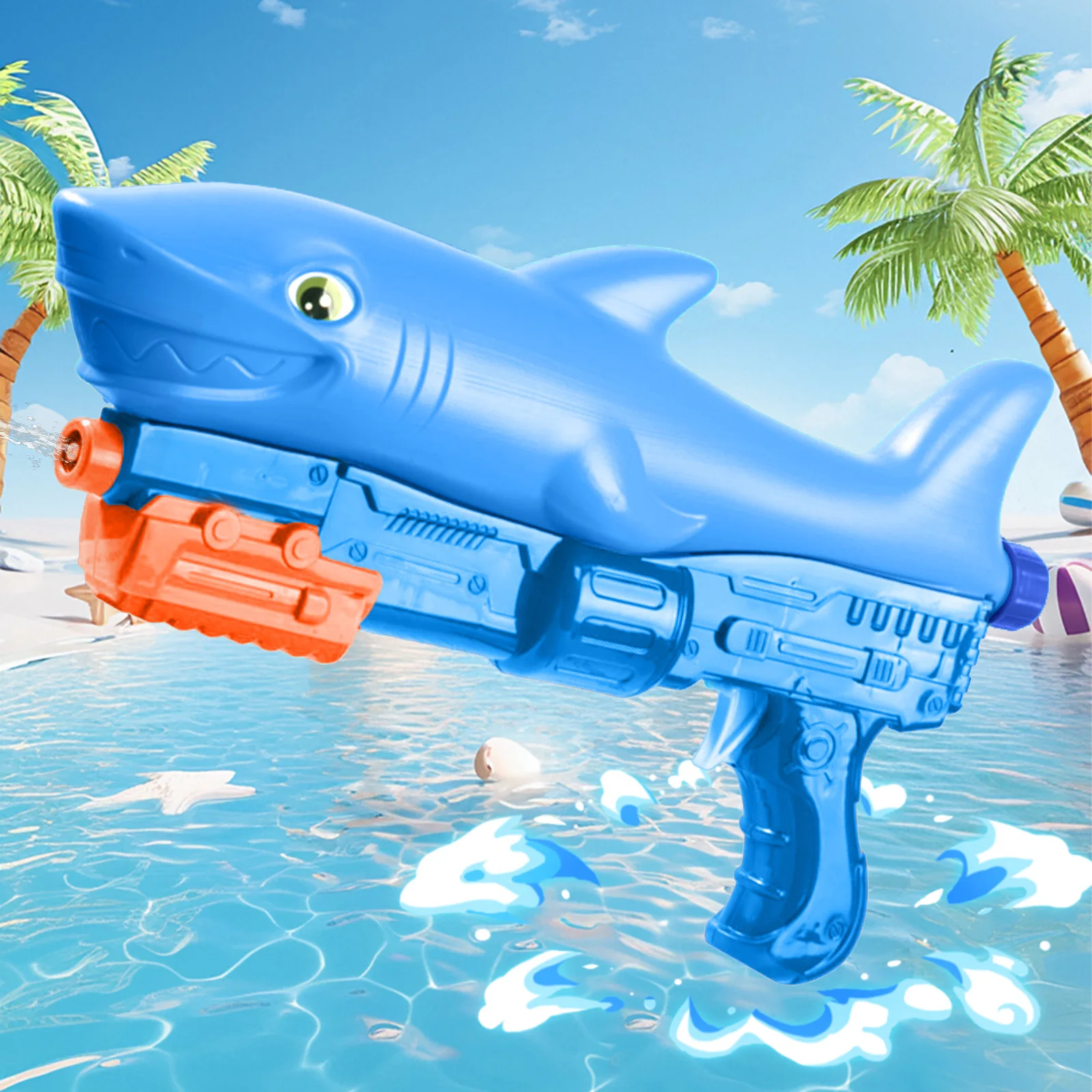 Pistola de juego de agua de tiburón, forma realista, pulverizador de agua suave esencial para piscina de verano, juego en la playa, artículo de juego fresco, 1 ud.