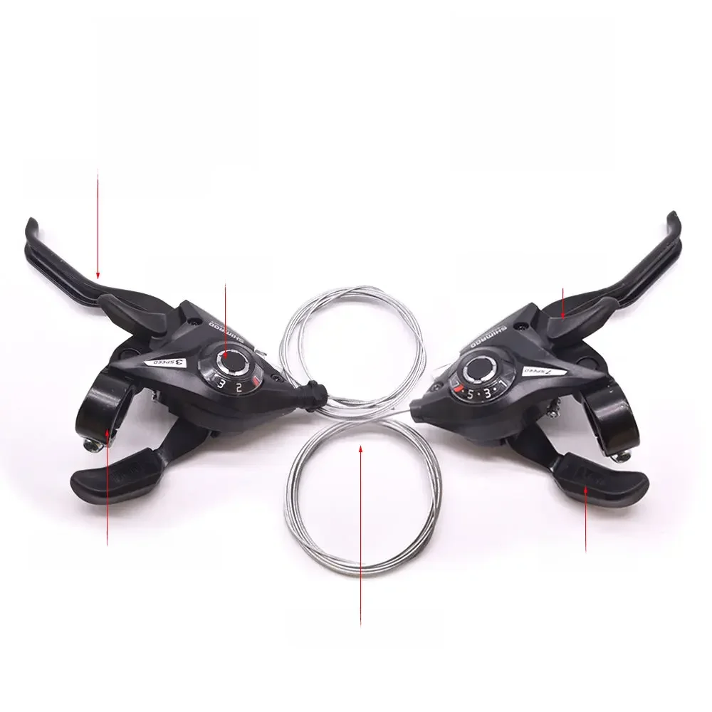 AliExpress MTB 3x7 21 Speed Bicycle Shifter Levers Brake Cycling Disc Handle Brake Levers With Shift Cable Bike