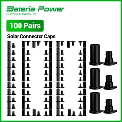 100 Pairs Solar Connector Caps, Weather Resistant Dust Male and Female Cap for Solar Connectors