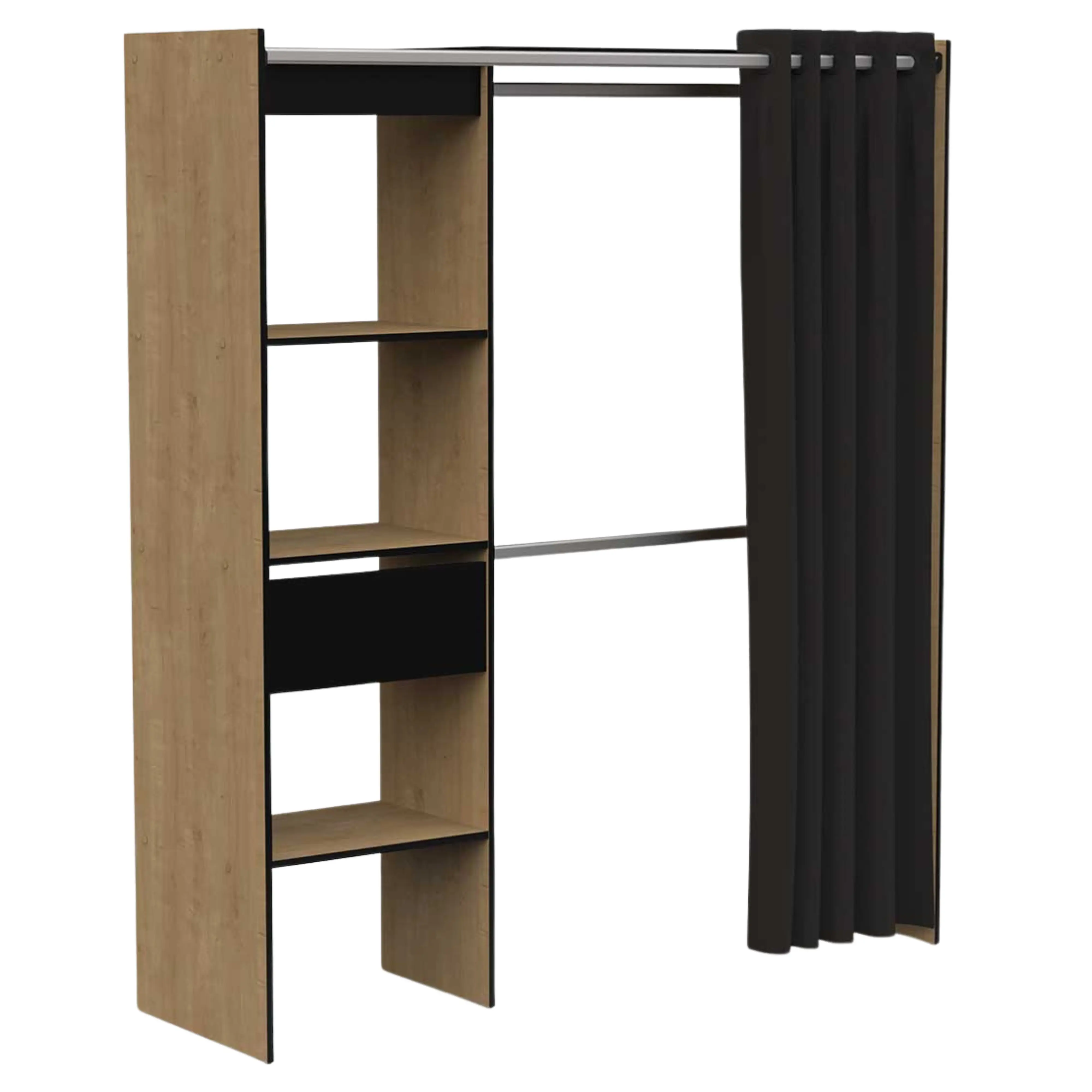 Set Extendable Cabinet 2 Column Hanging Bars with Shelves and Drawers Room Bedroom Dressing Room 192x113-167x50 cm