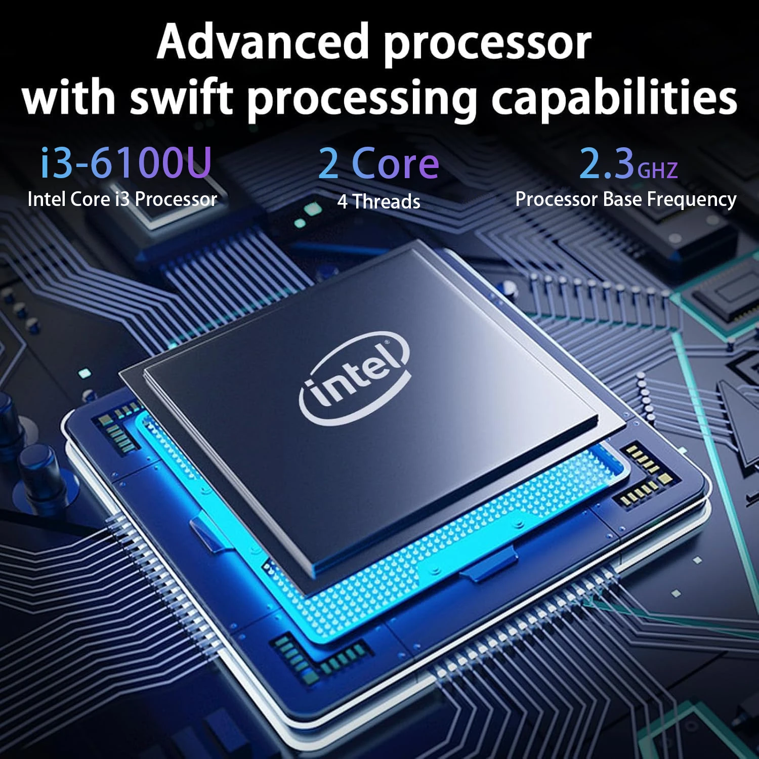 Portátil FUCHU Intel Core i3 6100U con Windows 11 Pro, 16 GB de RAM, SSD M.2 de 1 TB/2 TB, Pantalla Ultra Delgada de 14.1 Pulgadas, Computadora para Juegos, Oficina, Estudio y Negocios