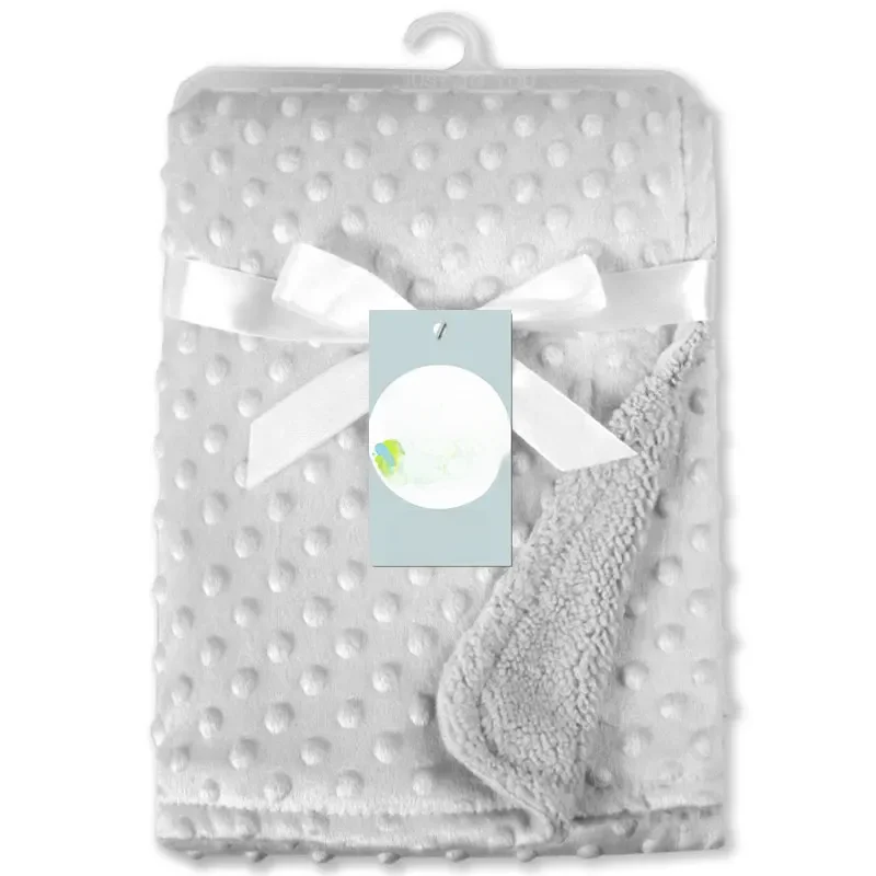Cobertor térmico macio do velo e swaddling bebê recém-nascido Conjunto de cama sólida Colcha de