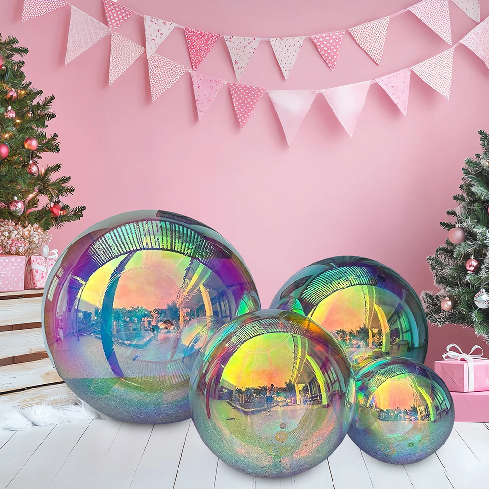 Various Colors & Sizes Outdoor Christmas Pvc Inflatable Ball Balloon Mirror Sphere BallDecorated Ball  For Party Decoration