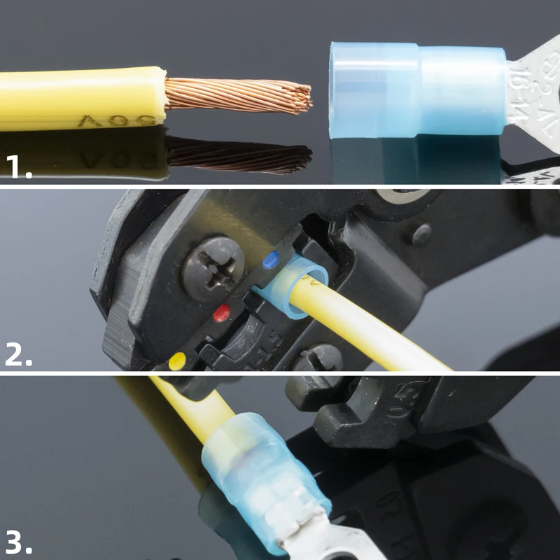 Nylon Pre-Insulated Ring Terminal Electrical Wire End Cold Press Round Terminal Copper Crimp Connector AWG22-10 By Screw Bolt