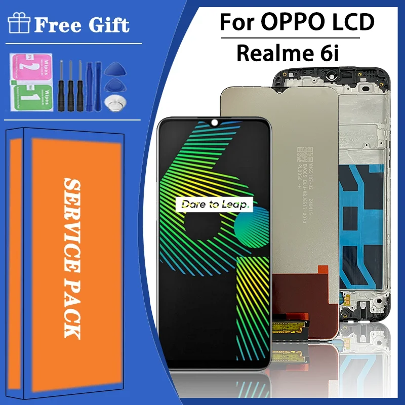 

6.5"Inch For Oppo Realme 6i LCD Display Replacement + Touch Screen Digitizer Realme6i RMX2040 Display Frame