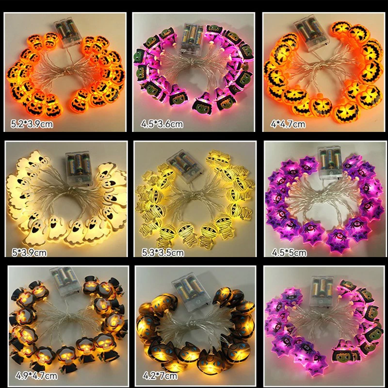 Cadena de luces LED para decoración de Halloween, luces decorativas para exteriores, Mix3