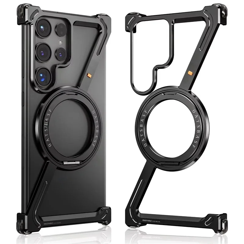 Etui na telefon z metalową ramką w kształcie litery Z do Samsung Galaxy S24 Ultra Luksusowa metalowa ramka z magnetycznym uchwytem do Samsung S25 Ultra — zdjęcie produktu 7