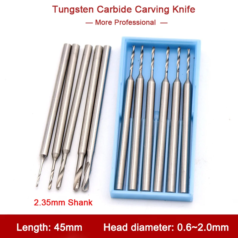 1Pc 2.35mmShank Tungsten Carbide Carving Knife Rotary Rasp File For Carving Wood Amber Jade Jewelry Stone Drill Bit Needle Tool