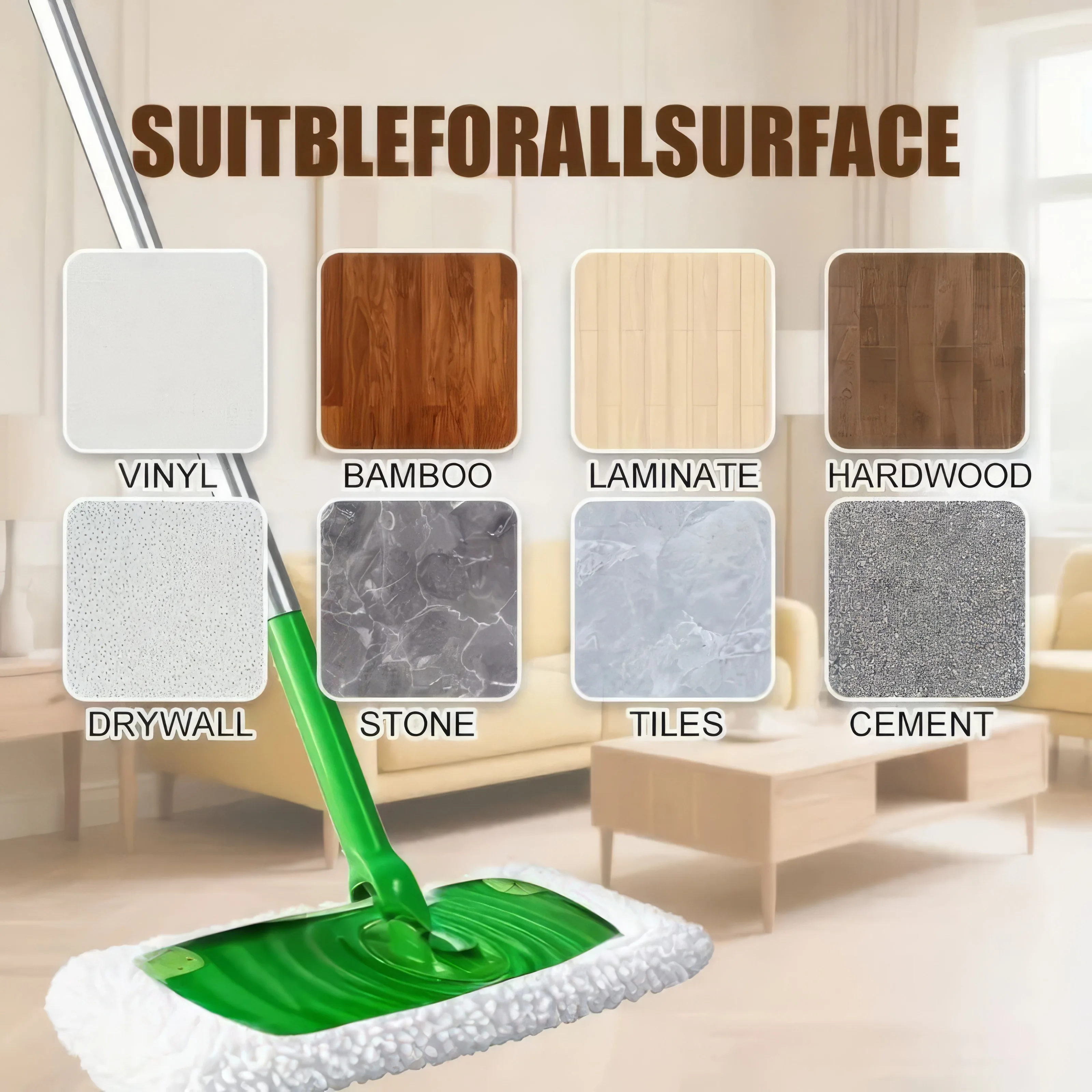 20 zielonych/szarych/białych nakładek do mopa, wygodne wkłady wymienne do czyszczenia domu, odpowiednie do użytku w domu i biurze.