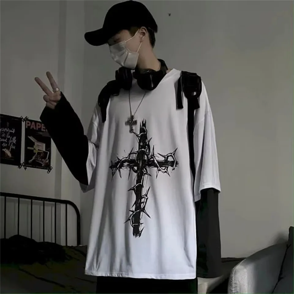 Camisetas para Hombre 2026, Primavera y Otoño, Manga Larga Delgada, Y2K, Tops, Streetwear, Gótico, Hip-hop, Overzised, Casual de Verano 2