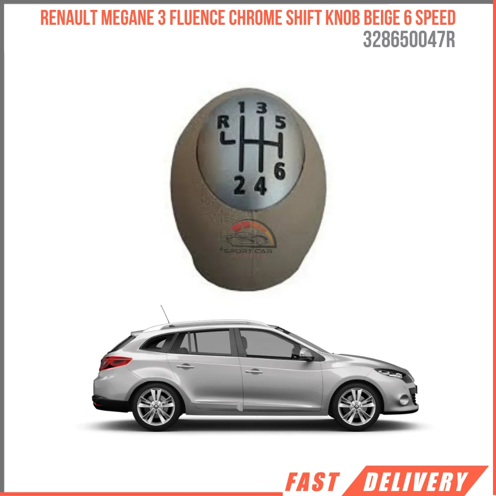 FOR RENAULT MEGANE 3 FLUENCE CHROME SHIFT KNOB BEIGE 6 SPEED 328650047R AFFORDABLE CAR PARTS