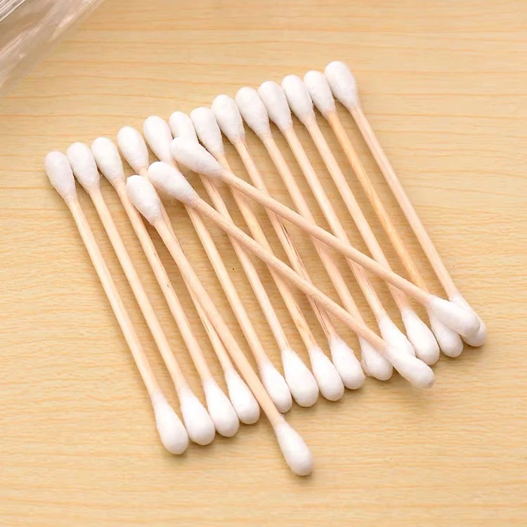 100 Pcs Bambu Duplo Cotonetes Varas De Madeira Orelhas De Limpeza Ferramentas De Maquiagem