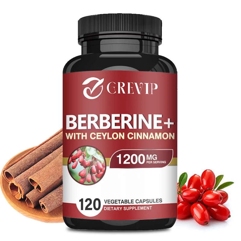 Berberine + Ceylon Cinnamon - Promotes Metabolism, Helps Cardiovascular and Gastrointestinal Health, Antioxidant - 120 Capsules