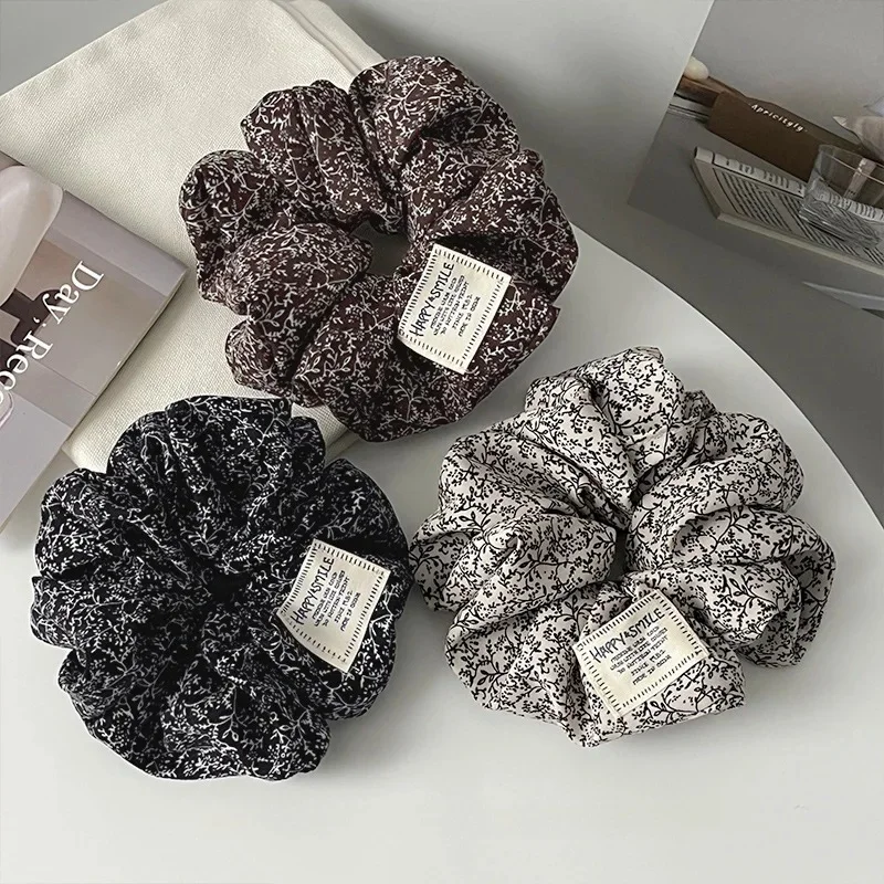 2025 rétro mignon Floral Scrunchy femmes filles élastiques bandes de cheveux accessoires cravate anneau de cheveux corde coiffure chapeaux élastique pour queue de cheval