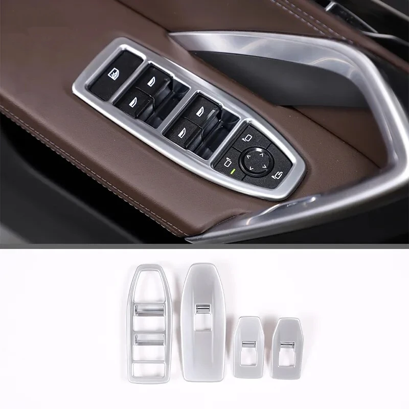 

For BMW X1 U11 2023-2024 Car Window Glass Lifting Buttons Frame Trim Stickers Car Accessories ABS 4-Piece