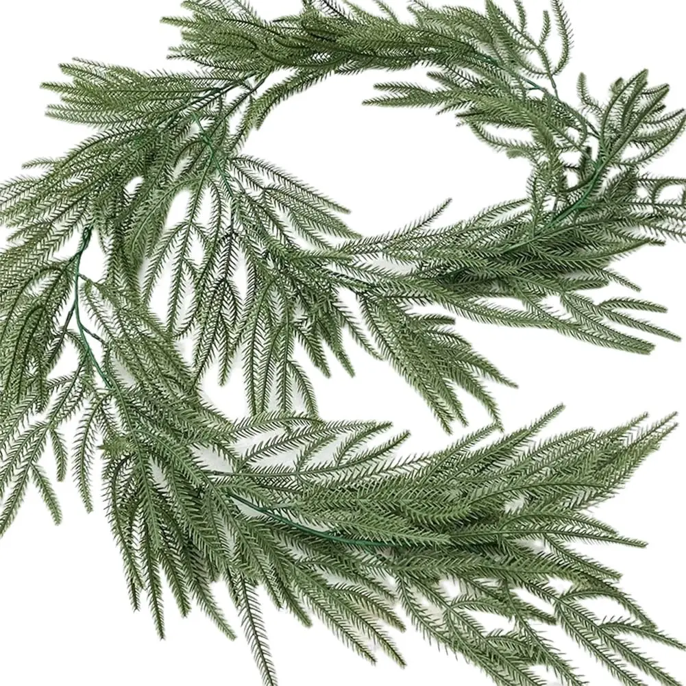 200 cm lange Weihnachtsgirlande, realistische grüne Tannengirlande für Heim-, Hochzeits- und Weihnachtsdekoration B