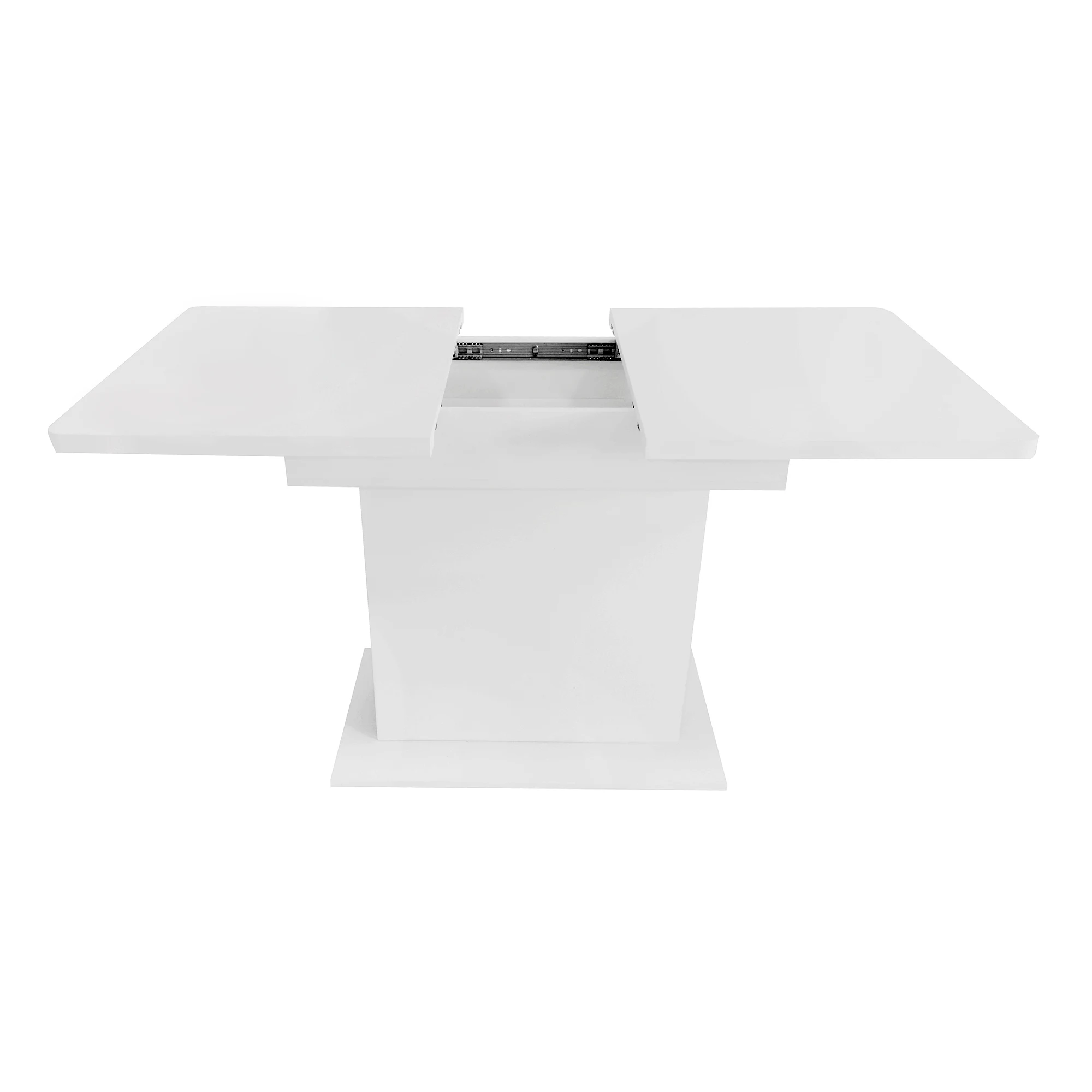 130*70*75 cm Uitschuifbare eettafel Rechthoekig Vrijetijdstafel voor woonkamer Betonlook Wit - afbeelding 2