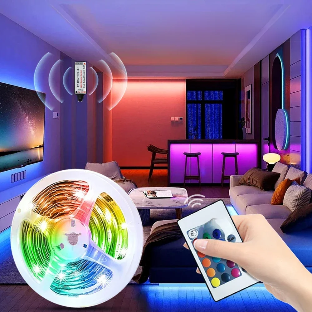 USB 1-30M LED Light Strip RGB 5050 Bluetooth APP Control  Color Change Lighting Music Sync for Party PC TV Living Room Luces Led