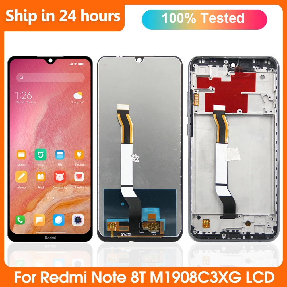 Screen For Xiaomi Redmi Note 8T LCD Display M1908C3XG Touch Screen Digitizer Assembly Replacement For Note8T with Frame