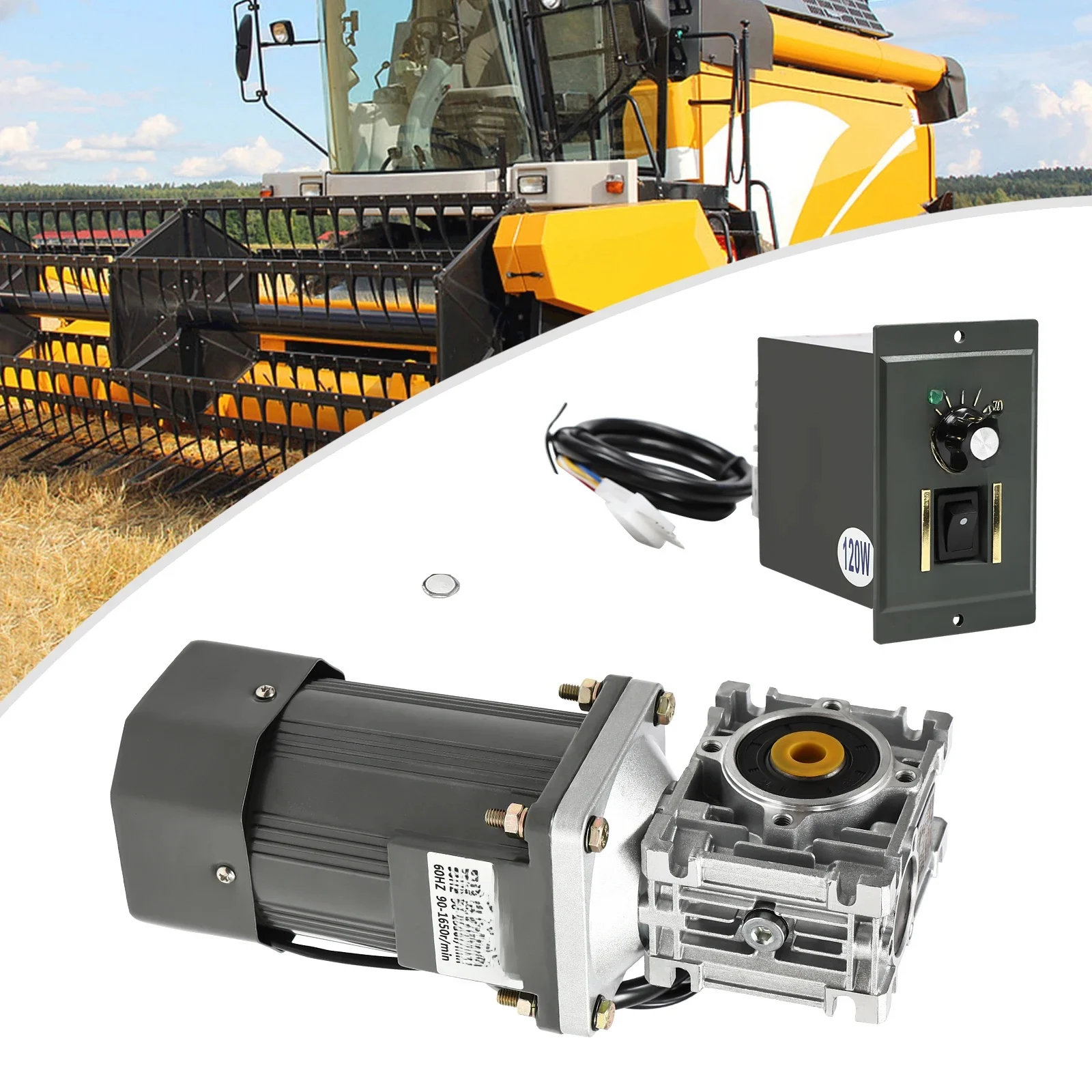 Wormwielmotor met gouverneur 120W AC 220V snelheidsregelaar Industriële omkeerfunctie reductiemotor - afbeelding 2