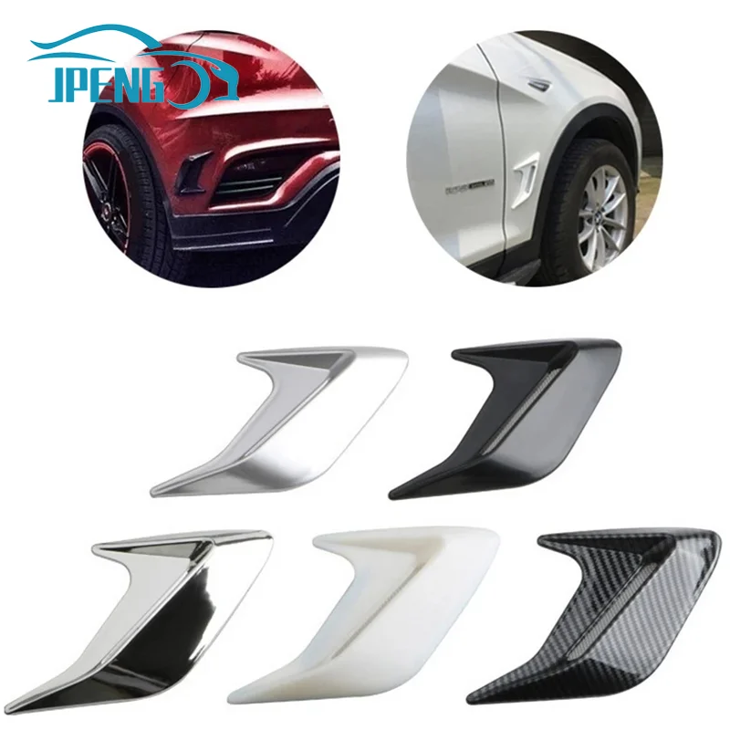 Carbon Fiber Universal Car Shark Gills Fender Side Air Flow Outlet Vent Decoration Sticker Trim Cover Decal Car Styling