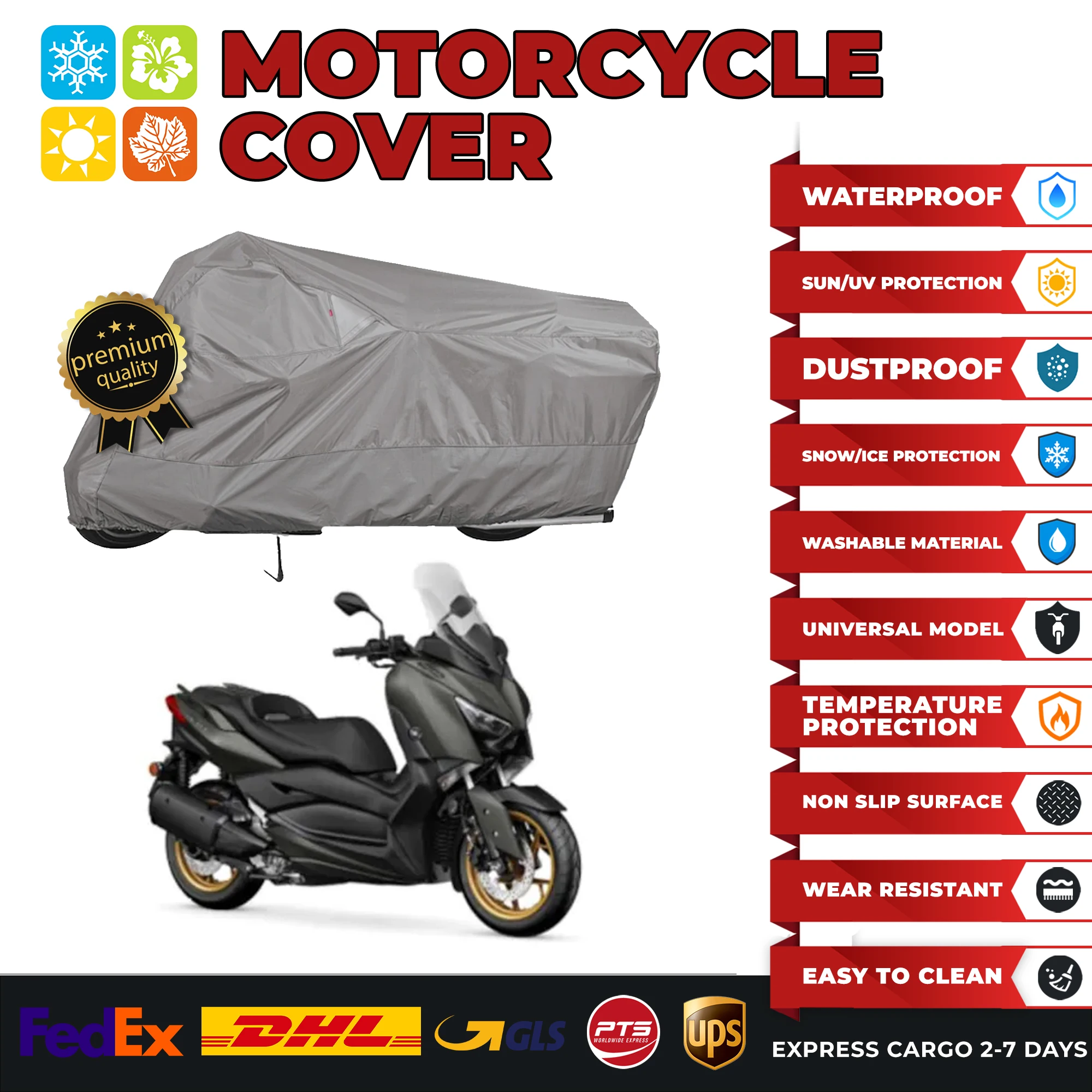 For Yamaha X-Max Xmax 250 Xmax 400 Xmax 125 Waterproof Motorcycle Covers Motors Dust Rain Snow UV Protector Cover Indoor Outdoor