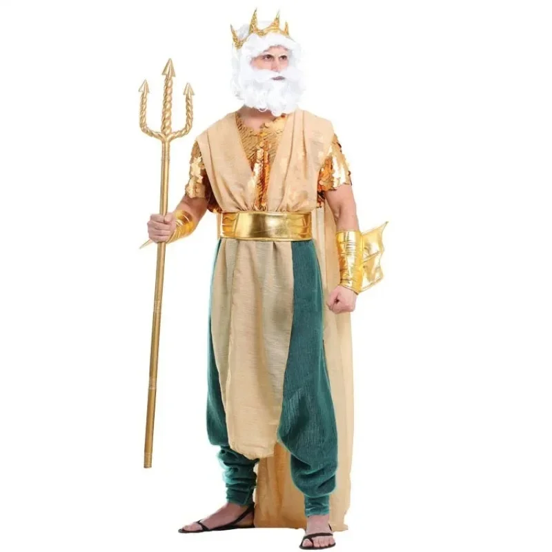 COSPLAY Występ na scenie Posejdon Dorosły Luksusowy Bóg Morza Demon Morza Smok Król Mityczna postać Zeus przebrany w ubrania — zdjęcie 2