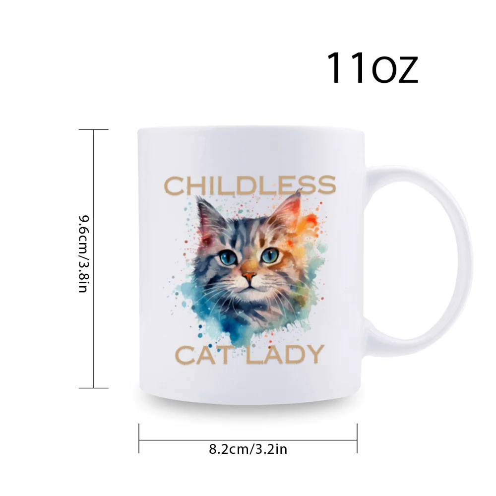 1pc 3A grade 11 oz CAT LADY ceramic coffee mug for room Halloween decoration Birthday Christmas Holiday gift for friend mum