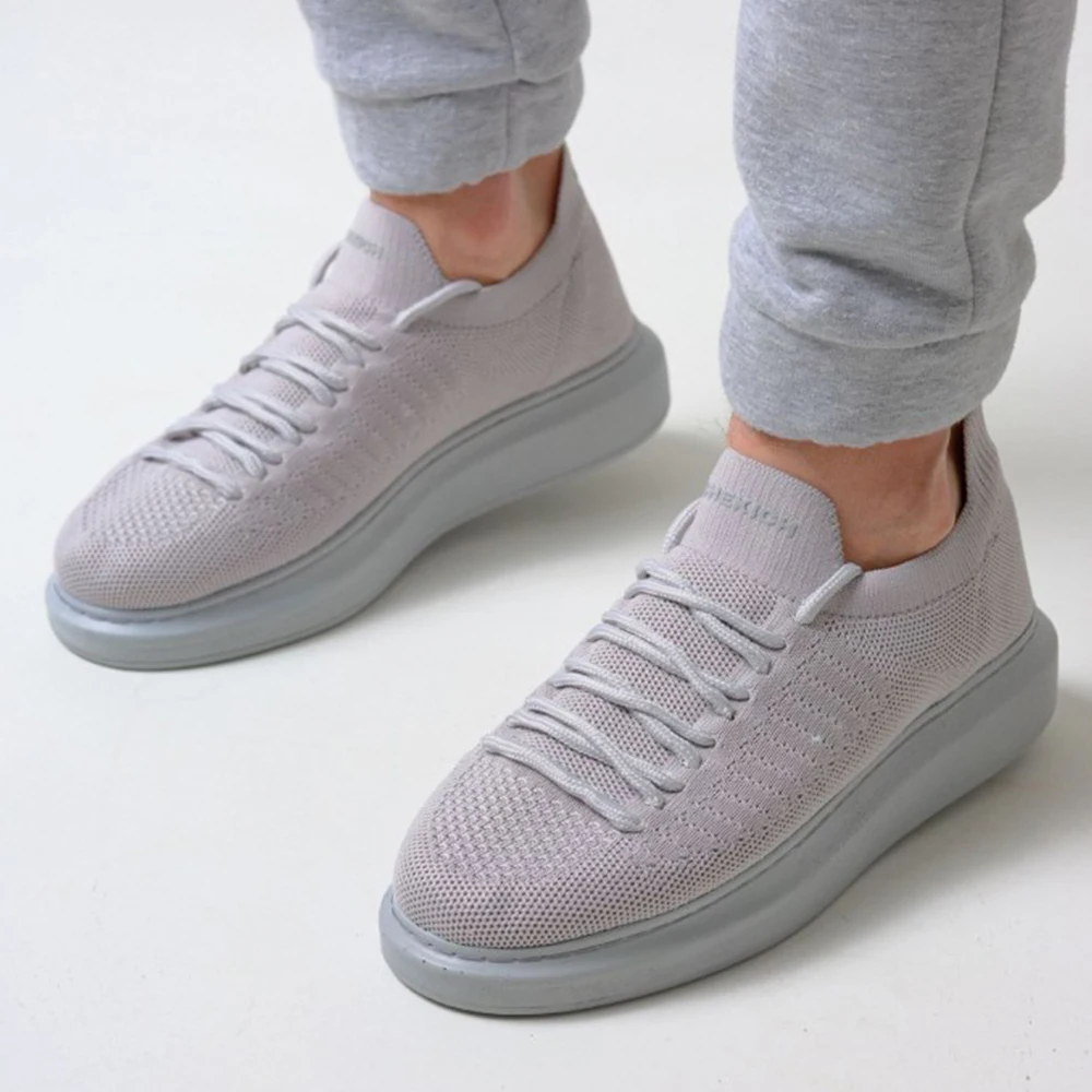 

FOH Store Sneakers for Men GRAY Artificial Leather 2023 Spring Autumn Casual Lace Up Fashion Shoes High Base Sport Comfortable Light Vulcanized Daily Original Canvas Odorless Orthopedic Suits Office Wedding 307