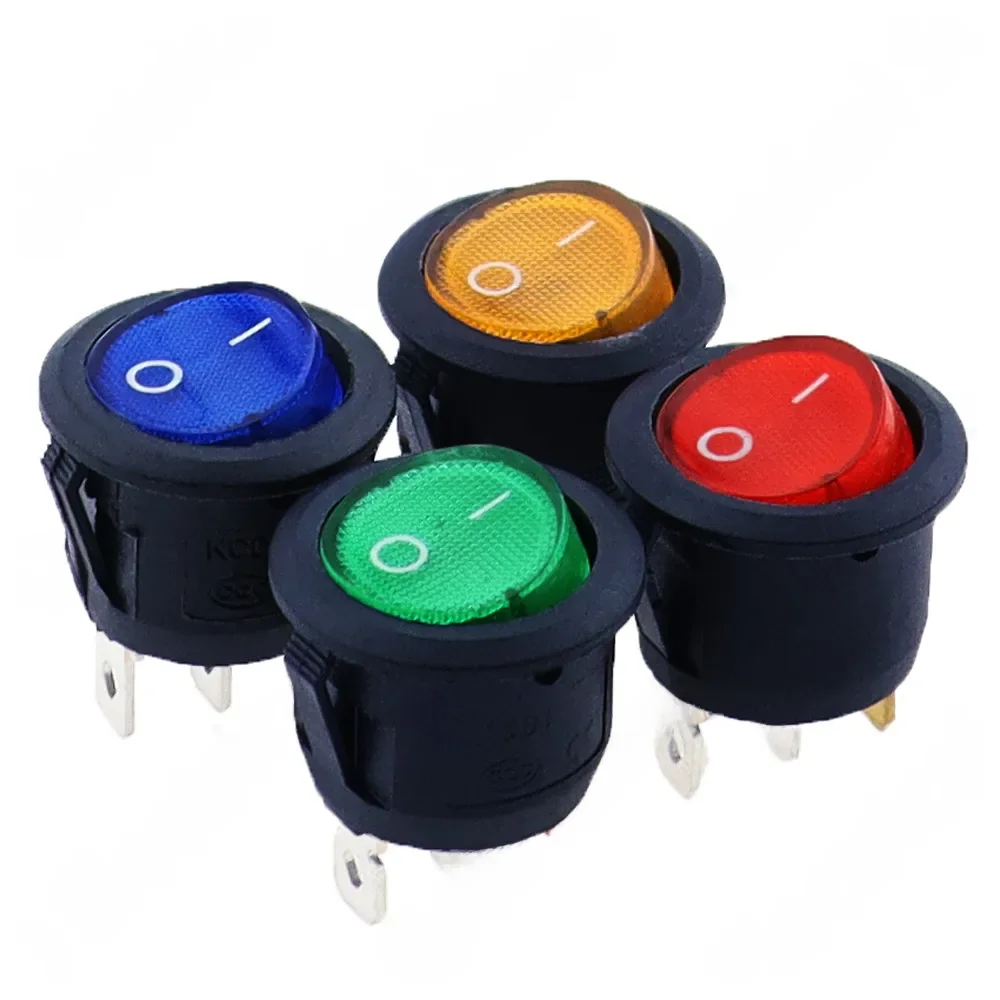 1 sztuk 12v przełącznik led 20A 12V włącznik światła wyłącznik zasilania przycisk samochodowy światła ON/OFF 3pin okrągły przełącznik kołyskowy — zdjęcie 2
