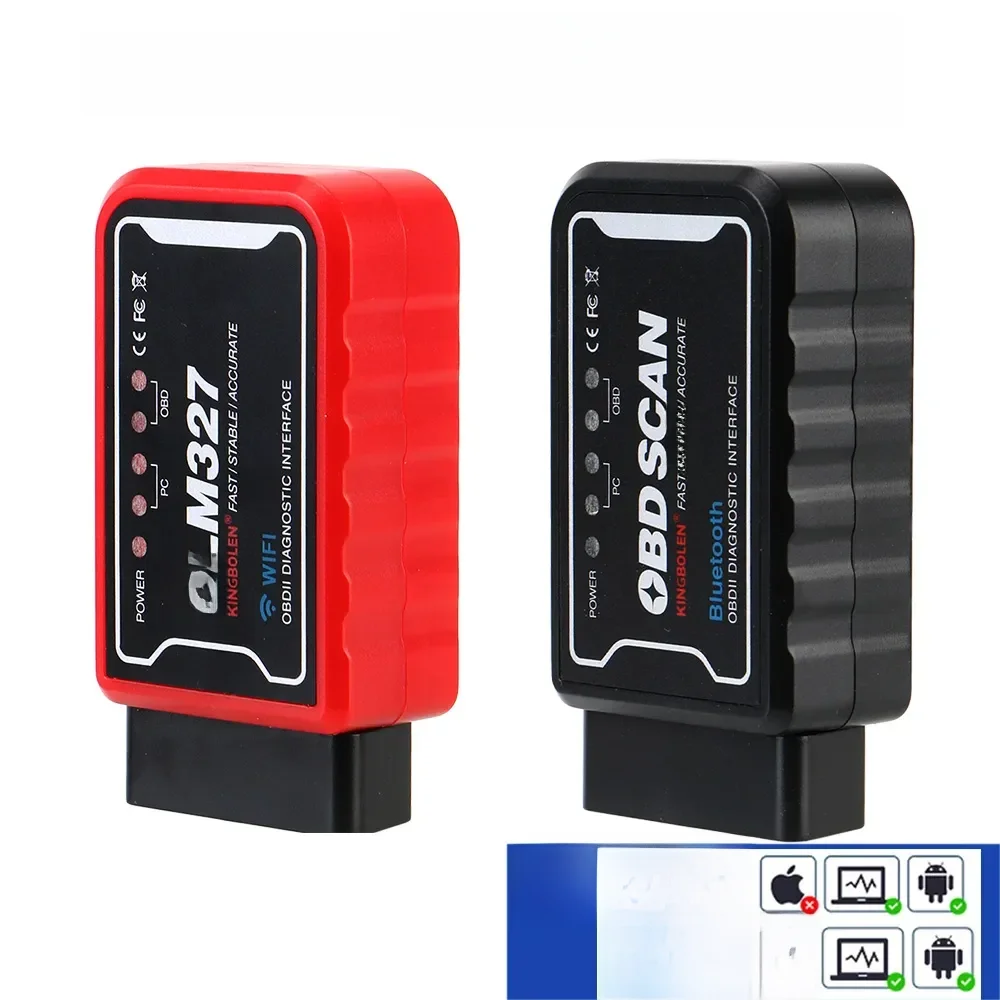 Outil de diagnostic de voiture OBDII, lecteur de code, WiFi, Bluetooth, ELM, 327 V, 1.5, ICAR2, OBD, SLilFor Android, IOS, puce PIC18F25K80