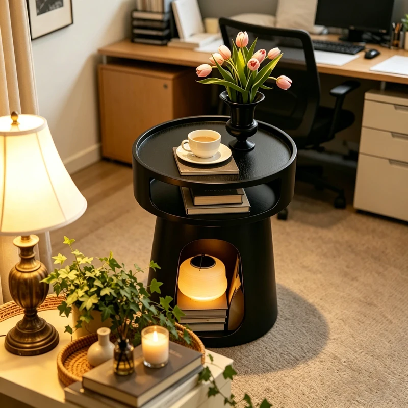 モダンライトクリエイティブアイアンアートシンプルなベッドサイドキャビネット、小さなアパート用収納ラック付きナイトスタンドベッドサイドテーブルb263574