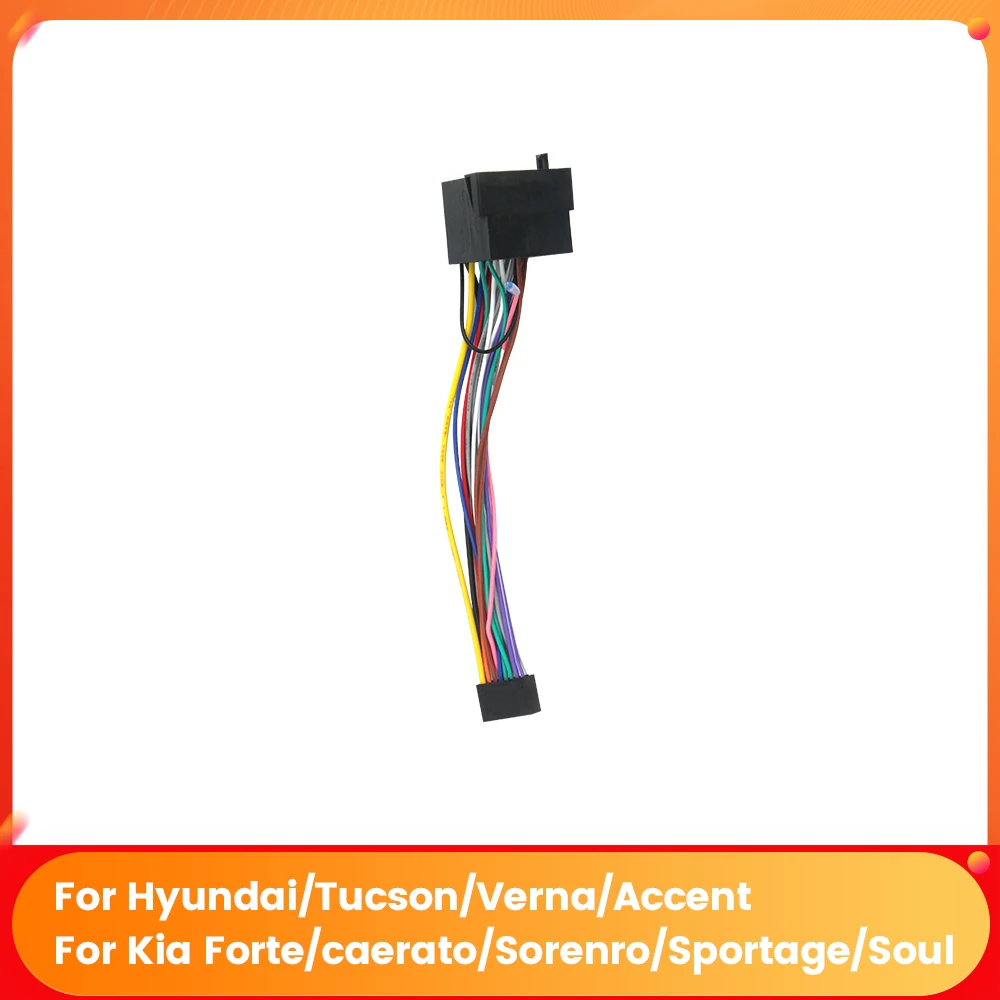 16pin Car Radio Power Cable Harness Wire Adapter For Hyundai Elantra Accent Azera i10 i20 i30 ix55 Tucson KIA Carens Picanto Rio