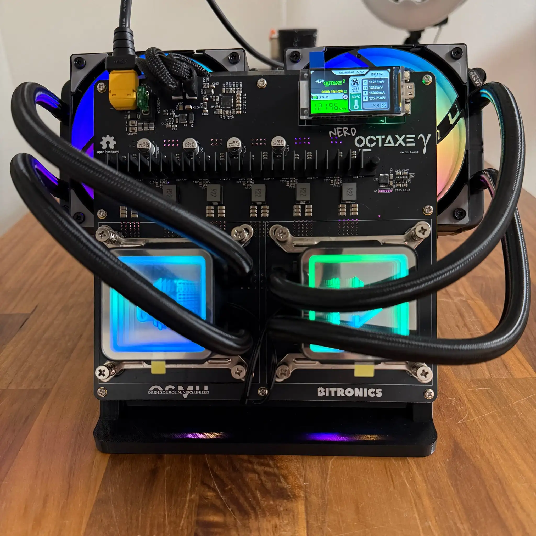 DISCOUNT SALE ON 2026 Upgrade Rev3.1.5 NerdOctaxe Hydro 13.8Th/s 230W Bitcoin Solo Miner Nerd Octaxe Home Use Miner With Mean Well Power Supply