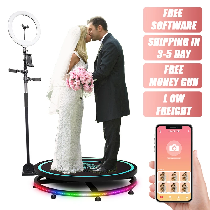 360 Photo Booth Slow Motion Portable 360 Degree Video Booth Automatic Photobooth for Events/Party/Wedding Entertainment