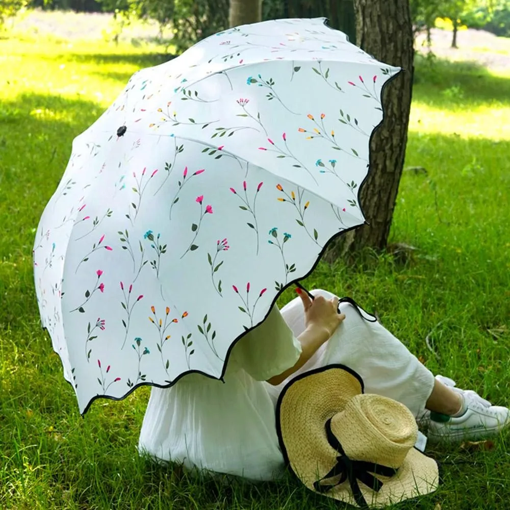 Wide sheep umbrella folding ultra-light black film sun-blocking