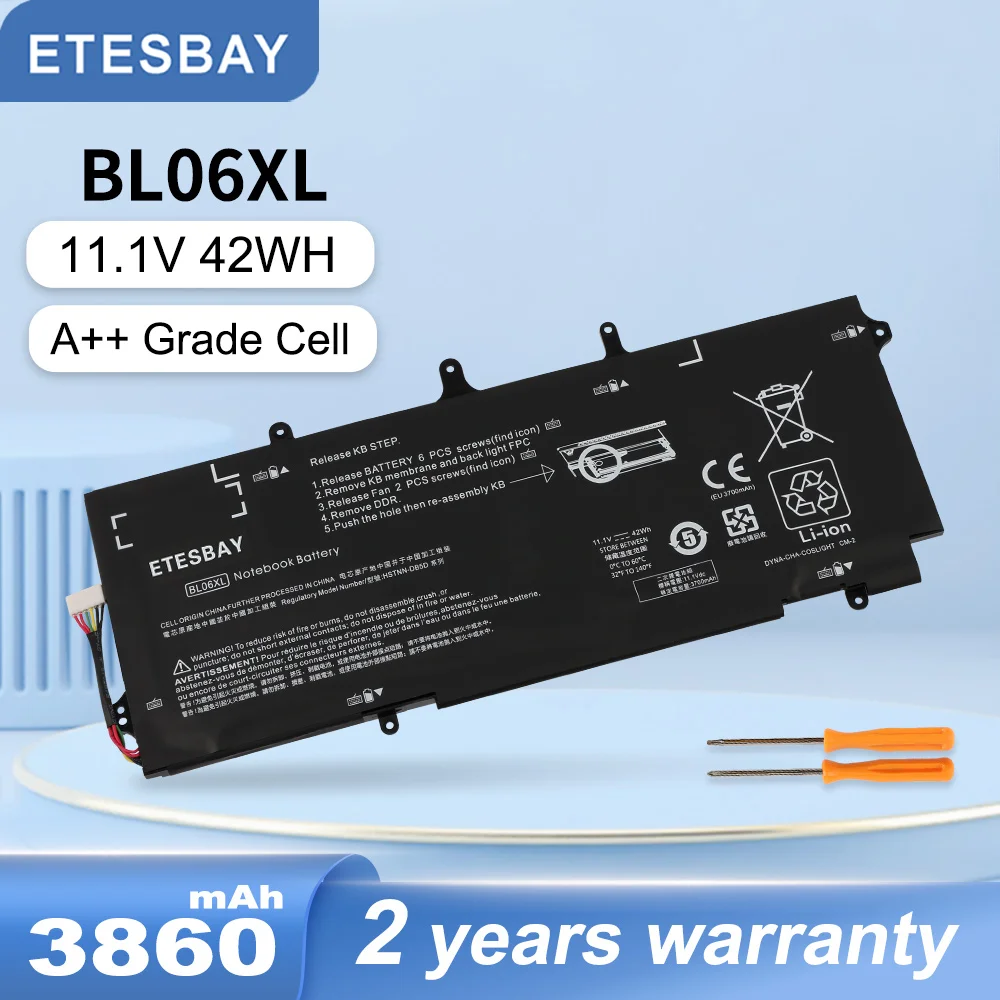 ETESBAY BL06XL 722297-001 Laptop Battery Compatible with HP EliteBook Folio1040 G1 G2 Series 722236-2C1 HSTNN-DB5D 42WH 11.1V