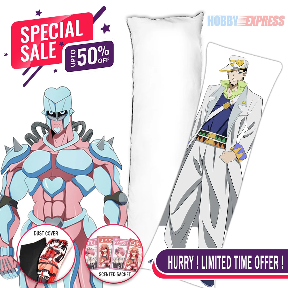 Hobby Express Anime Dakimakura Japanese Otaku Waifu Life Size Doublesided Hugging Body Pillow Cover Jotaro 78036