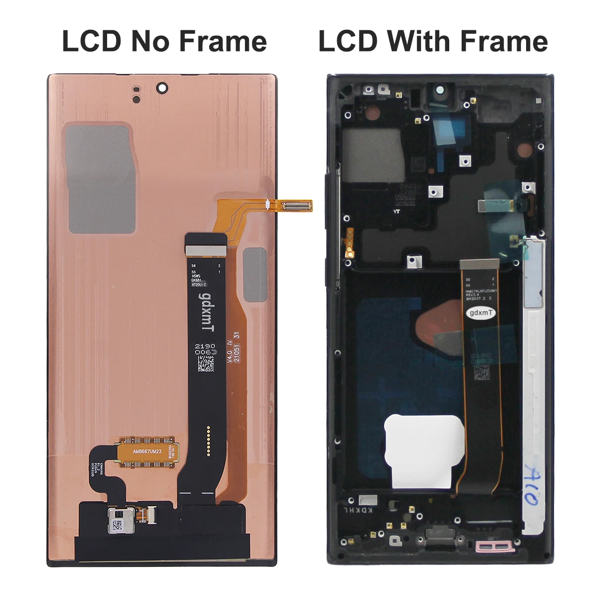 OLED Note 20 Ultra Display Screen Assembly for Samsung Note20 Ultra 5G N985F N986F Lcd Display Digital Touch Screen with Frame