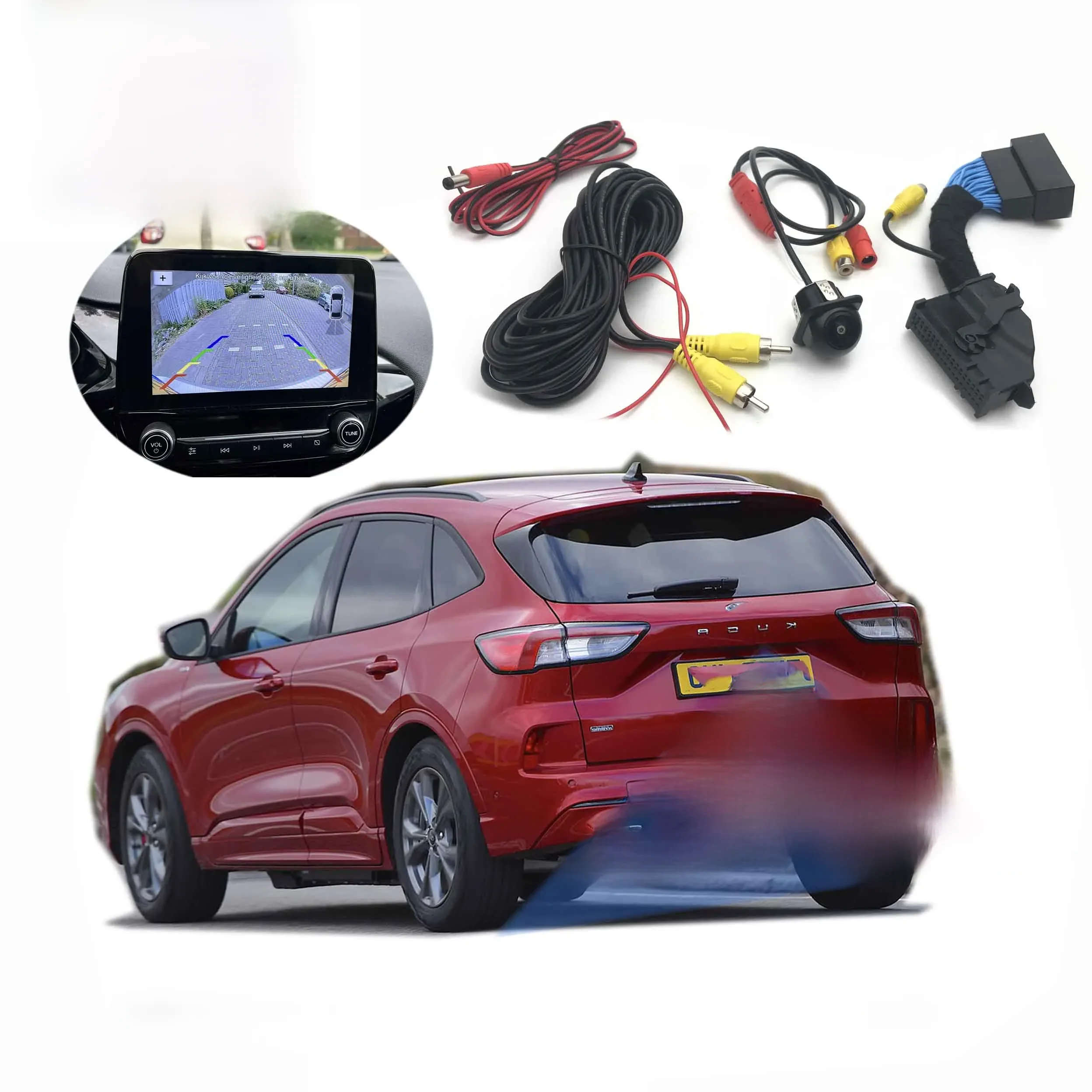 VKAUTO dla Ford Kuga mk3 2020 ~ 2023 system synchronizacji 3 dodaj kamerę cofania ccd hd kamera cofania — 2