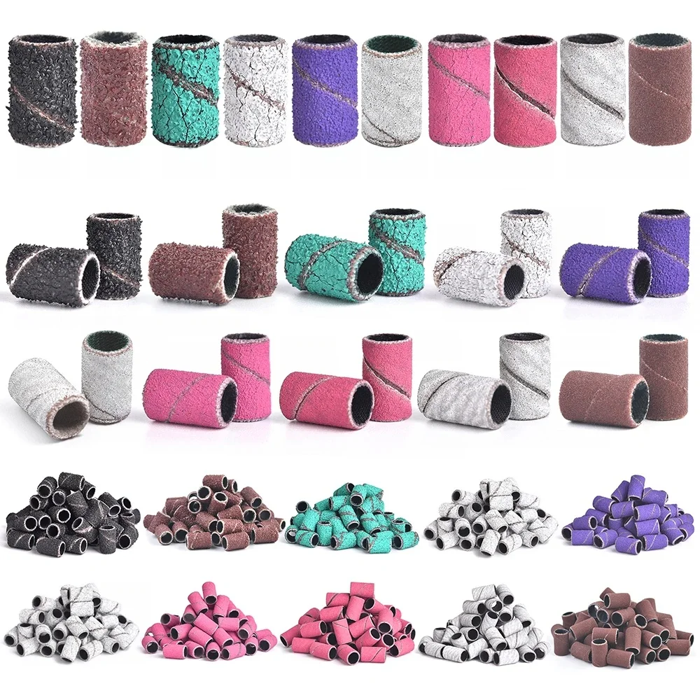 50 sztuk taśmy szlifierskie do paznokci 60/80/100/120/150/180/240/320 Grit wiertła do paznokci elektryczna wiertarka do Manicure usuwanie lakieru żelowego — zdjęcie 2