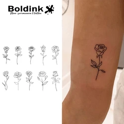 Roses Temporary Tattoo,Lasts To 15 Days New Technology Magic Waterproof Semi Permanent Sticker.