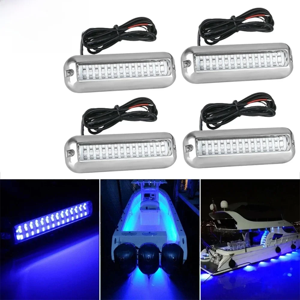 4 STKS Onderwaterlicht Speedboot Bootverlichting 42 LED Navigatieverlichting Boot Marine Spiegellicht RVS Jachtaccessoires - afbeelding 2