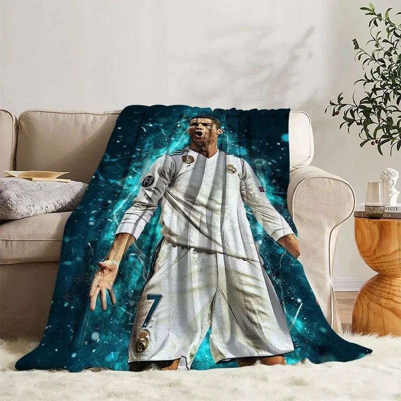 AliExpress FODRK Cute Blanket CR7 Ronaldo Sofa Camp Nap Bedspread Soft Bicycle Blanket Fleece Home Textile Birthday