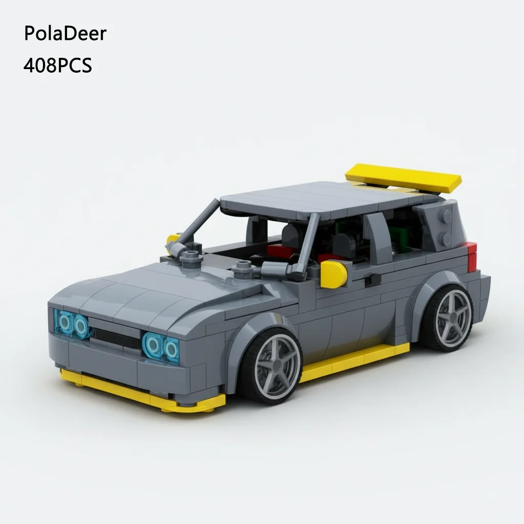 

PolaDeer 408PCS MOC DIY City car "Stunning" model Golf GTI (mk3) Building Blocks Assembly toy brick Children's birthday gifts