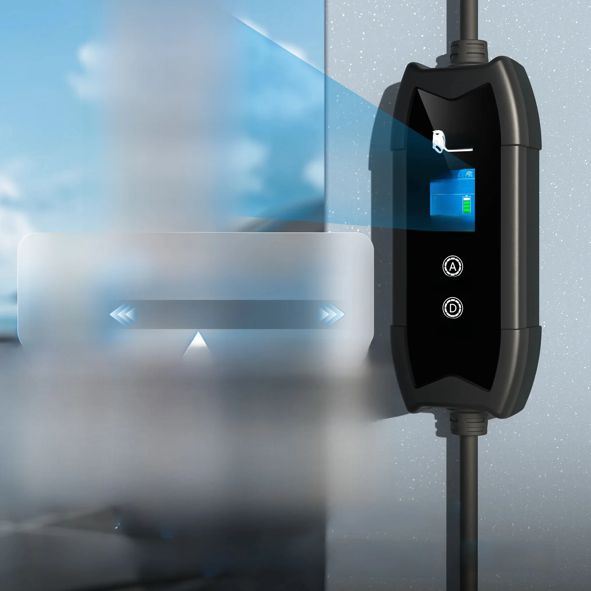 Feyree Typ2 EV-Ladegerät mit WLAN-App-Steuerung, 16A 3,5kW, 5M Kabel, Tragbare Ladebox mit Lade- und Verzögerungszeitfunktion für Elektrofahrzeuge